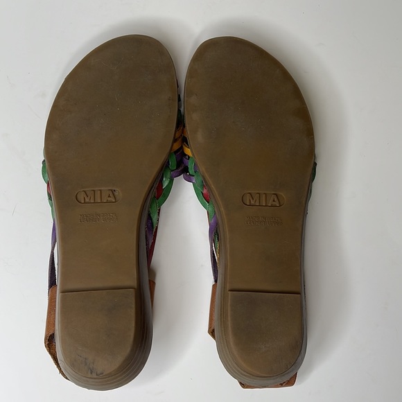 MIA Colorful Multicolor Leather Huarache Boho Bohemian Hippie Gypsy Sandals 7 - Picture 8 of 9